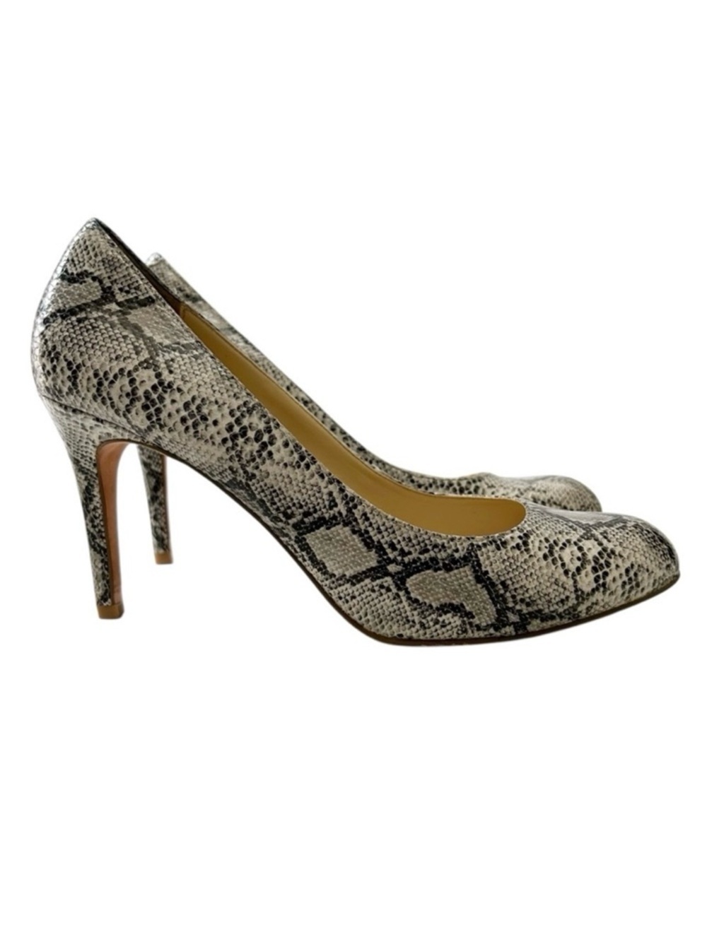 Expression Grey Snakeskin Patterned High Heels Leather Pumps Size 8